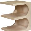 24" Natural Solid Wood End Table With Two Shelves