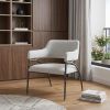 28" Gray And Black Fabric Arm Chair
