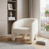 30" White Sherpa Arm Chair