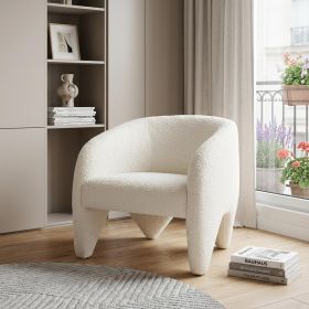 30" White Sherpa Arm Chair