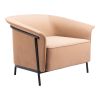 35" Tan And Black Fabric Arm Chair