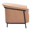35" Tan And Black Fabric Arm Chair