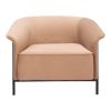 35" Tan And Black Fabric Arm Chair