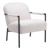 26" Ivory And Black Sherpa Arm Chair