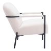 26" Ivory And Black Sherpa Arm Chair