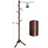 Heavy Duty Solid Wood Coat Rack in Dark Brown Finish with 53 lb Weight Capacity
