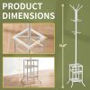 White Metal Coat Rack Entryway Hall Tree with Umbrella Holder