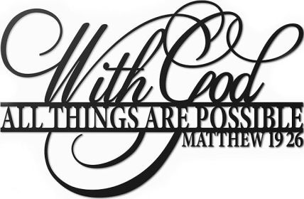Vivegate With God All Things Are Possible Sign Metal Wall Decor