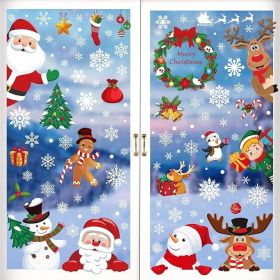 186PCS Christmas Decor, Christmas Window Clings, 9 Sheets Snowflake Window Stickers Decals with Santa Claus Snowman Reindeer