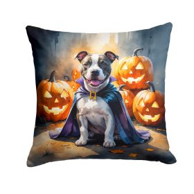 Pit Bull Terrier Puppy Halloween Throw Pillow Machine Washable, Indoor Outdoor Decorative Pillow for Couch, Bed or Patio, 18Hx18W