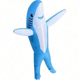 Perfect Valentine Gift, Shark Inflatable Costume, Adult Blow Up Halloween Party Outfit, Funny Group Cosplay For Birthday And Sporting Events (Option: IF Shark bule big)