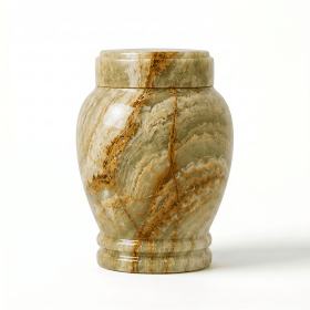 Multi green onyx cremation urn (size: 1.0)