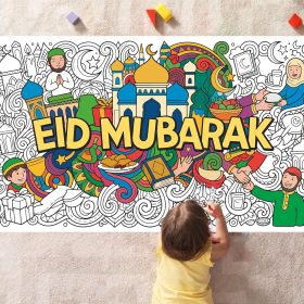 Halloween Crafts for Kids - Giant Coloring Tablecloth/Poster | Halloween Party Decorations Favors Supplies for Kids Gifts Activities Games Toys B (Style: Eid)