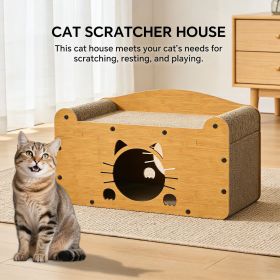 Cat Bed Sofa Large Pet Board Cartoon Bed with Dangling Pendant Cat Sleep Bed Kitten Sofa (Color: C-SFHXM56)